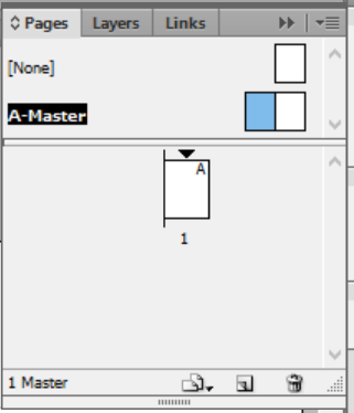 pages panel with master layout