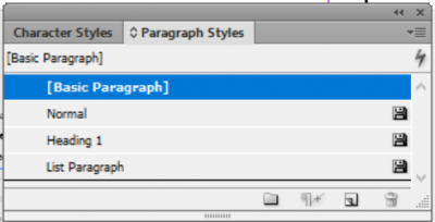 edit or set paragraph styles using the styles panel