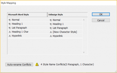 style mapping dialog box