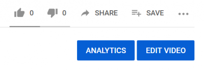 analytics and edit video buttons