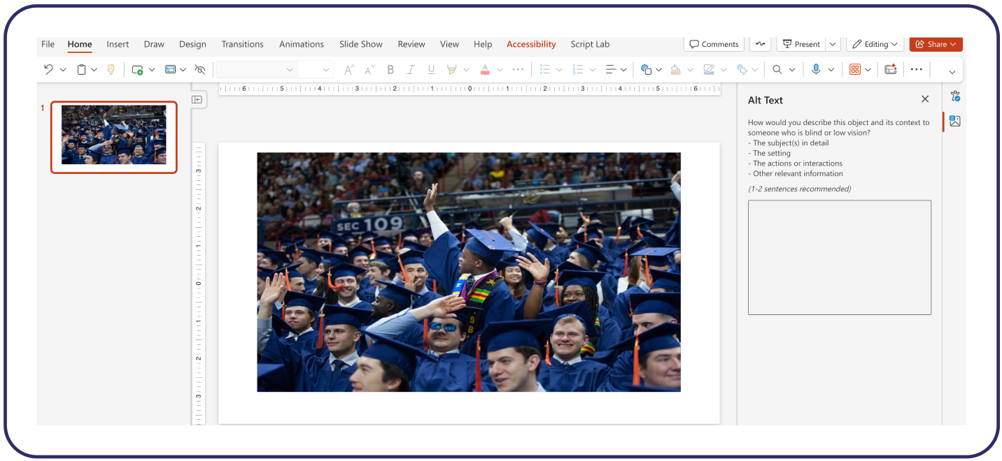 Steps in adding alt text to images in Word documents