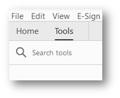 Screenshot of Acrobat Pro Menu with Tools highlighted