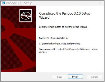 A screenshot of the completed installation confirmation.