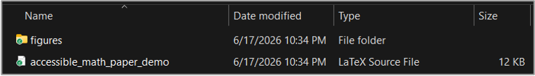 A screenshot of the required file setup for the resources referenced by the LaTeX source that is getting converted.